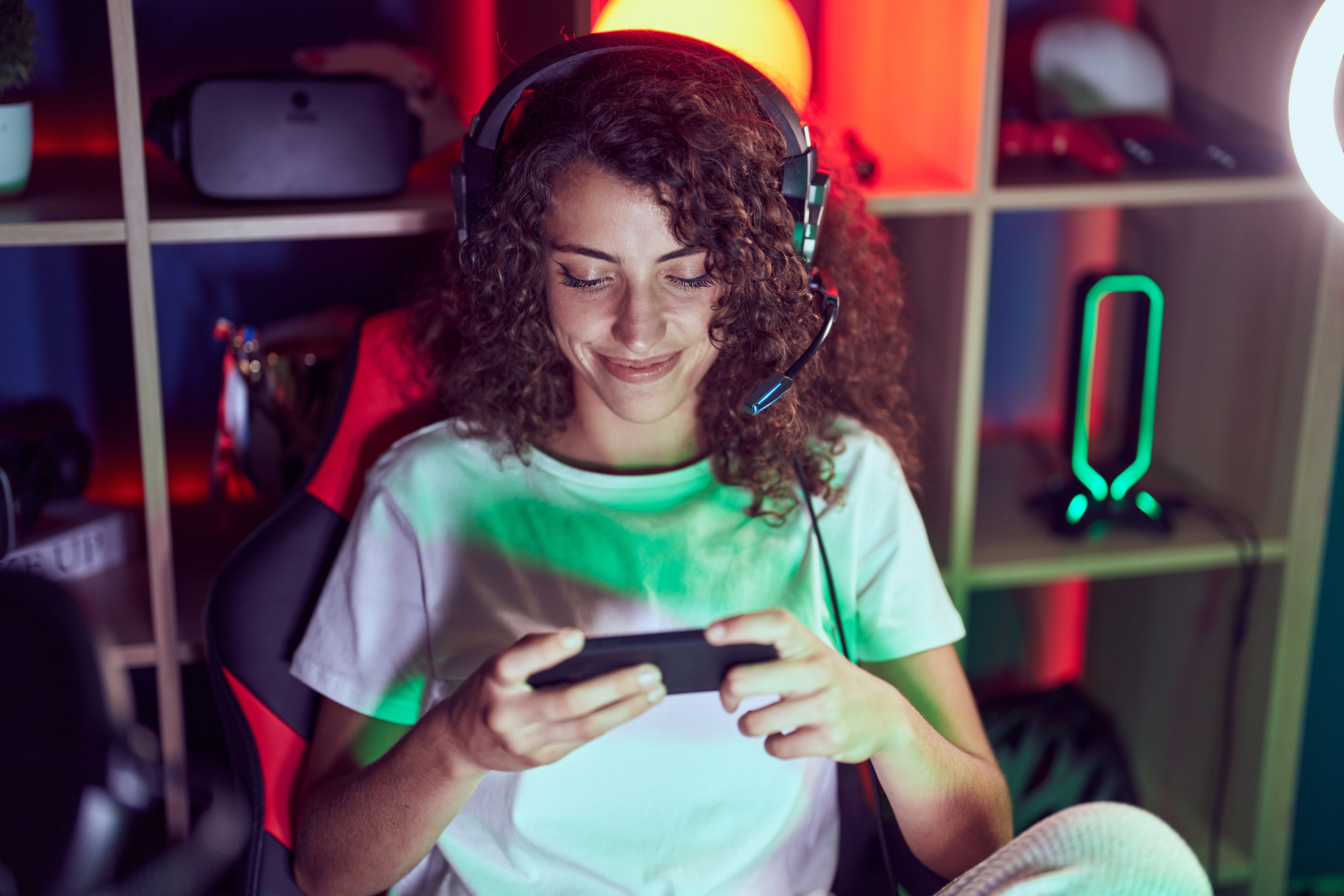 Gamer playing with a controller on a low-latency Hong Kong game server